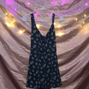 Vintage 1970s Blue Floral Romper